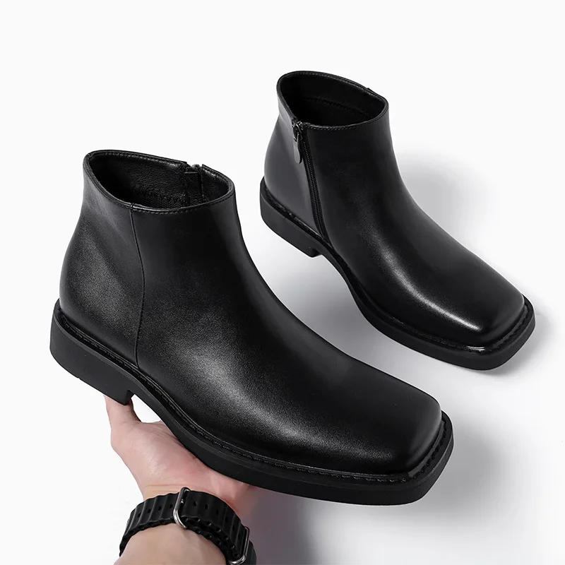 Men'S Shoes Temu - Schwarz Neue Mode Männer Casual Leder
