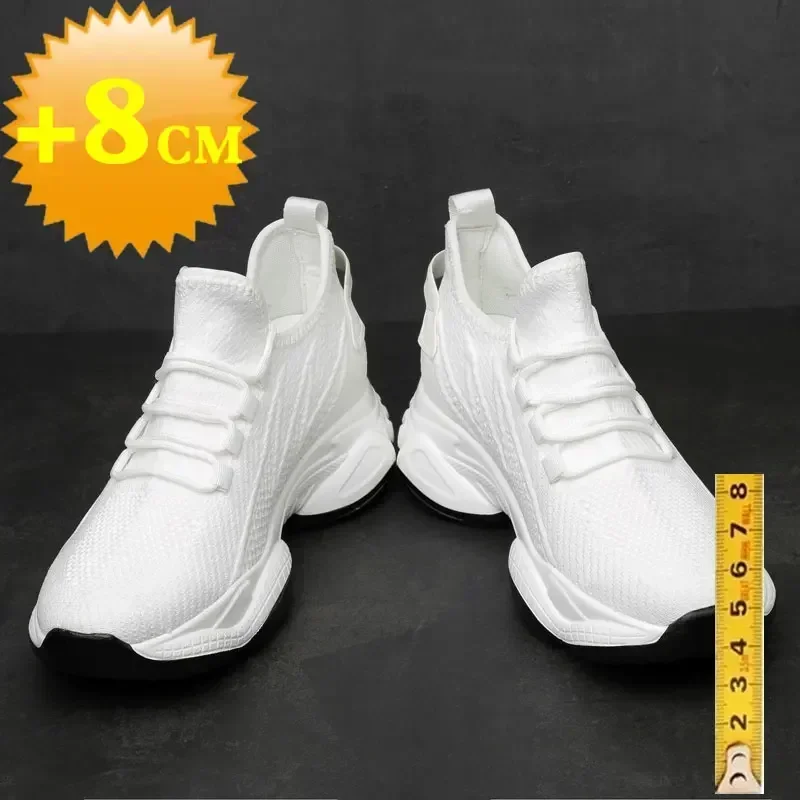 Men Shoes Size Chart - Zunehmende Herren-Turnschuhe, lässige Erhöhungsschuhe, 8 cm
