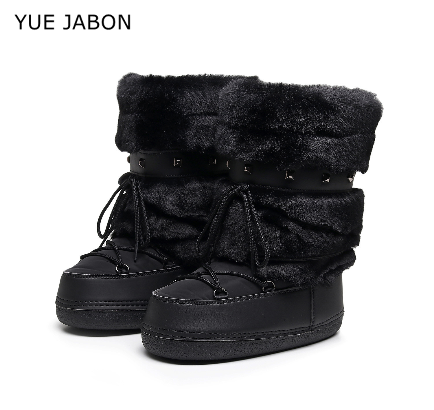 Winter Boot Insulated - Winter Pelz Kreuz Gebunden Niet Schnee