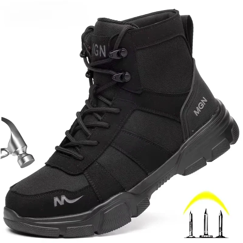 Men'S Shoes Dockers - Arbeitsstiefel Unzerstörbare Herren-Sicherheitsschuhe Stahlkappenschuhe Anti-Smashing-Arbeitsstiefel Schutzschuhe